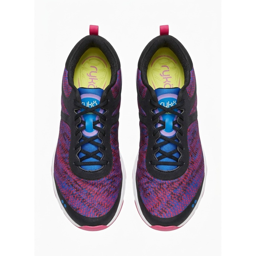 Ryka Outstanding Women's Athletic Sneakers Black Pink Blue Purple SZ 9.5 Lace-Up